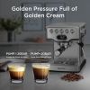 Geek Chef 20 bar espresso machine,  with milk frother, 1.8 liter water tank, stainless steel