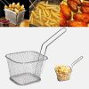 Square Electroplated Chip Basket Mini Fried Basket Fried Basket Customized Snack Food Basket