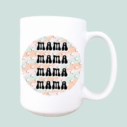 Mama retro stars ceramic coffee mug