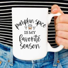 Pumpkin spice ceramic coffee mug