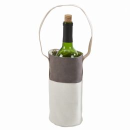 Leatherette/Canvas  Wine Tote 16"