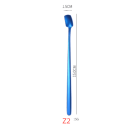 1PC/5PCStainless Steel Long Handle Stainless Steel Tea Spoon Coffee Ice Cream Spoon (Color: Purple)
