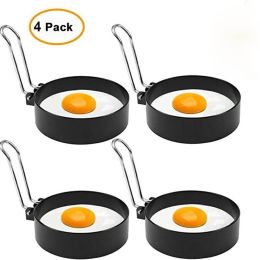 Egg Rings Mold for Cooking Stainless Steel Round Egg Cooker Ring Nonstick Fried Egg Maker Molds (size: 4pcs)