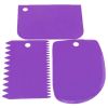 3Pcs Plastic Dough Knife Icing Fondant Scraper Jagged Edge Plain Smooth Cake Paddle Cake Spatulas