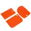 3Pcs Plastic Dough Knife Icing Fondant Scraper Jagged Edge Plain Smooth Cake Paddle Cake Spatulas