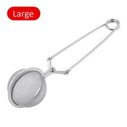Stainless Steel Tea Infuser Sphere Mesh Tea Strainer Coffee Herb Spice Filter Diffuser Handle Ball (size: L)