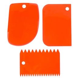 3PCS/Set Colorful Multifunctional Irregular Teeth Edge DIY Cream Scraper Cake Mold Tools (Color: Orange)