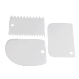 3PCS/Set Colorful Multifunctional Irregular Teeth Edge DIY Cream Scraper Cake Mold Tools (Color: White)