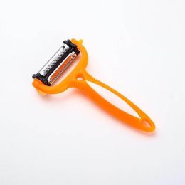 Kitchen Accessories Planer Multifunctional 360 Degree Rotary Potato Peeler Gadget 3 Blades (Color: Orange)