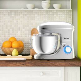 6.3 Quart Tilt-Head Food Stand Mixer 6 Speed 660W (Color: sliver)