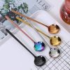 Stainless Steel Round Spoon Frosted Handle Spoon Coffee Spoon Household