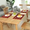 Christmas Decoration Plaid Fabric Placemat Tablecloth