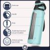 Healter 20oz Leakproof Free Drinking Water Bottle with Spout Lid for, 600ml Stainless Steel Sports Water Bottle for Fitness, Gym and Outdoor Sports