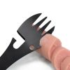 Camping Fork Spoon Multi Function Spoon 5 In 1 Integrated Fork Spoon Outdoor Fork Spoon Picnic Cutting Knife Bottle Can Opener