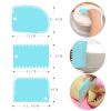 3Pcs Plastic Dough Knife Icing Fondant Scraper Jagged Edge Plain Smooth Cake Paddle Cake Spatulas